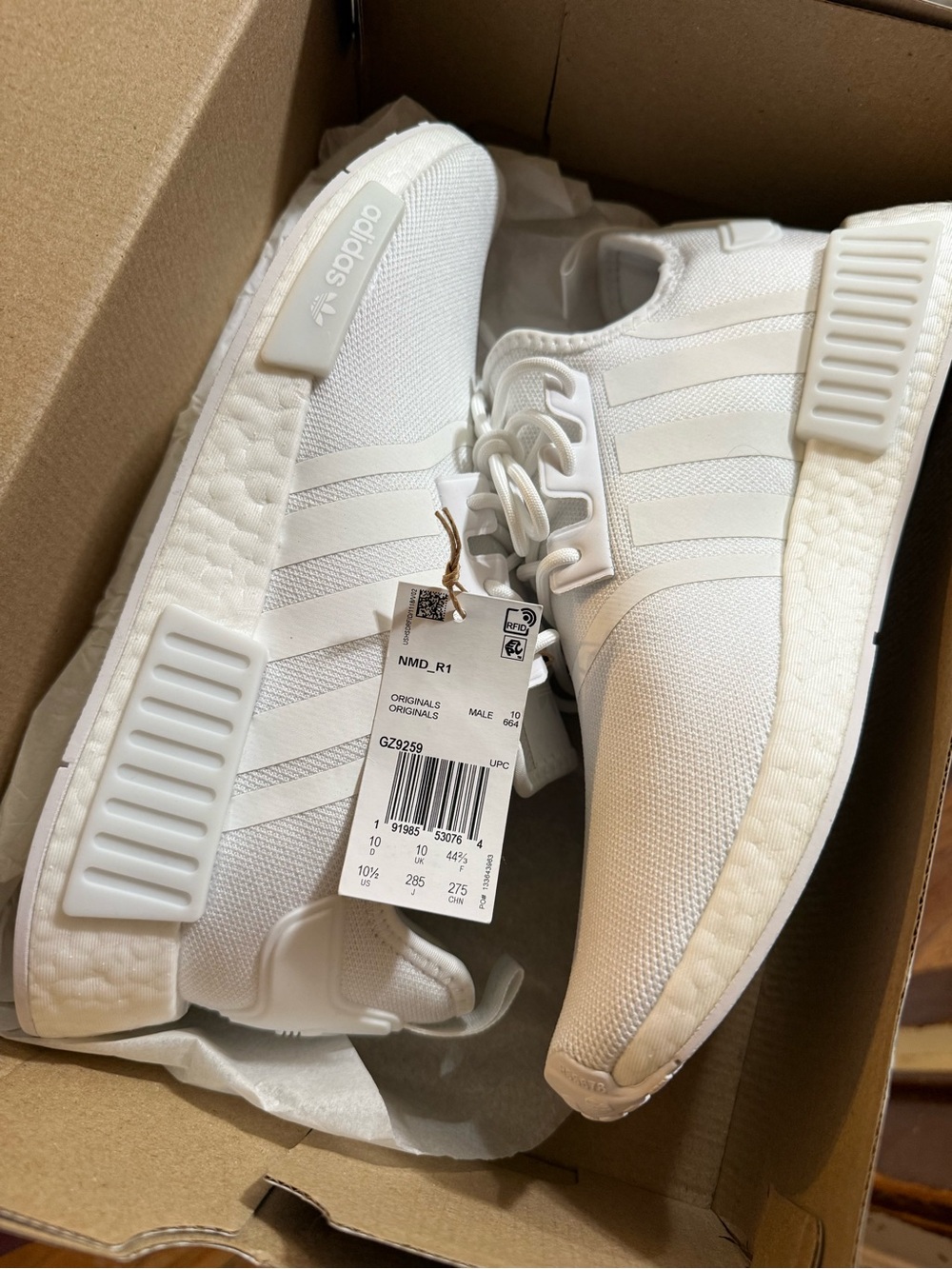 adidas NMD_R1 White/White Running Shoe - Picture 5 of 7